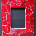 cadre réalisé en mosaique avec des carreaux de verre Abertini - joint gris