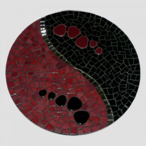 dessous plat mosaique emaux galets