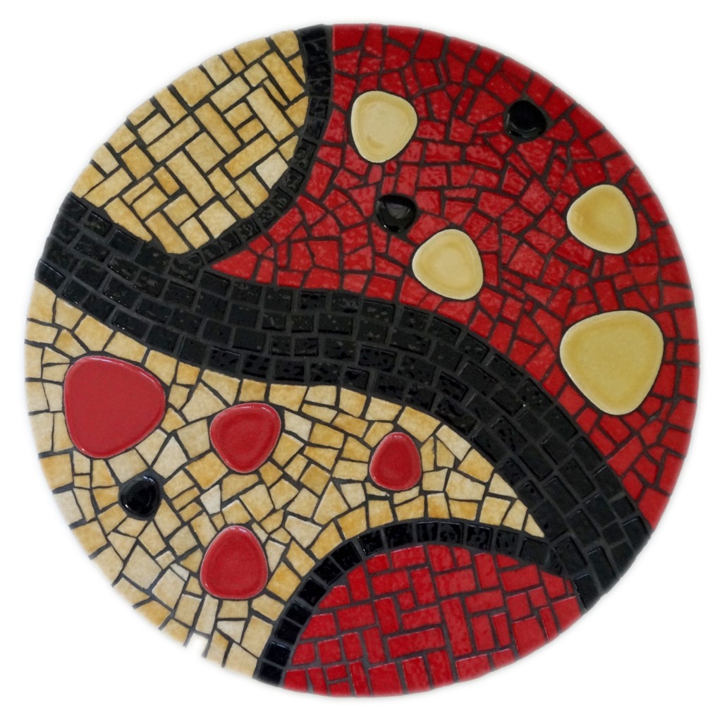 Mosaique dessous de plat rouge camel